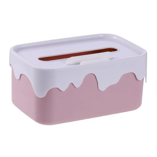 Rectangular Tissue Box Holder with Lid Large Capacity Universal Fit Tissue Container Car Napkin Holder Case