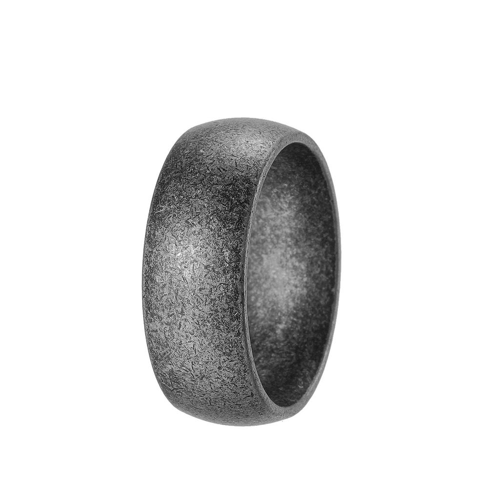 Trendy Distressed Stainless Steel Men's Retro Style Fashion Ring