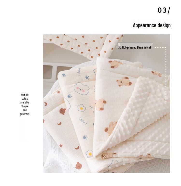 Reversible Quilted Baby Stroller Pad: Soft Crepe-Velvet, Double-Sided Cotton Cushion