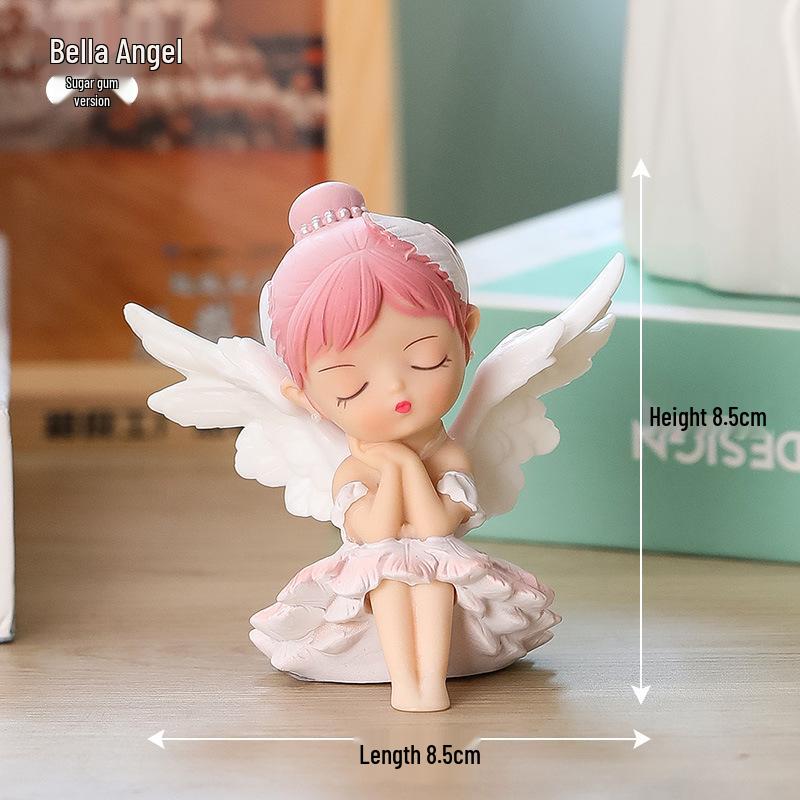 

Виниловая фигурка ангела-балерины: Милый декор для машины и топпер для торта