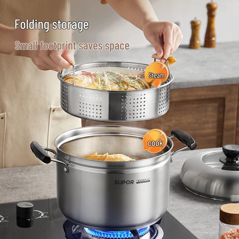 Supor 22cm 304 Stainless Steel Multi-Purpose Steamer Pot