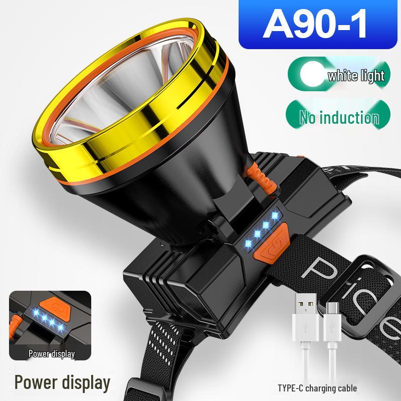 High-Brightness Rechargeable LED Headlamp for Night Fishing, Mining, Camping, and Outdoors