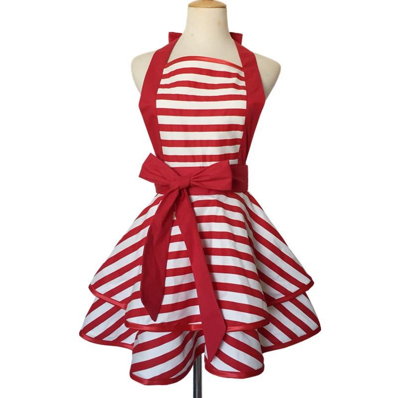 Apron Daily Black and White Stripes Simple Cotton Apron Kitchen Baking Art Painting Floral Work Wrap