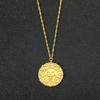 Pirates of the Caribbean Jack Sparrow Aztec Skeleton Skull Heads Coin Medallion Pendant Vintage Jewelry Necklace for
