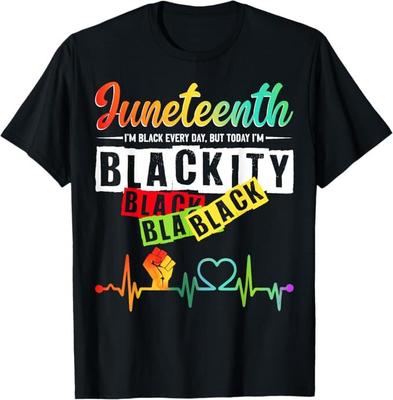 Juneteenth Blackity Herzschlag Schwarze Geschichte Afroamerikaner T-Shirt