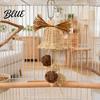 Rattan Bell Bird Chew Toy Woven Parrot Toy Chewing with Natural Bells or Balls Cage Accessories for Cockatiels Budgies Small Medium Parrots