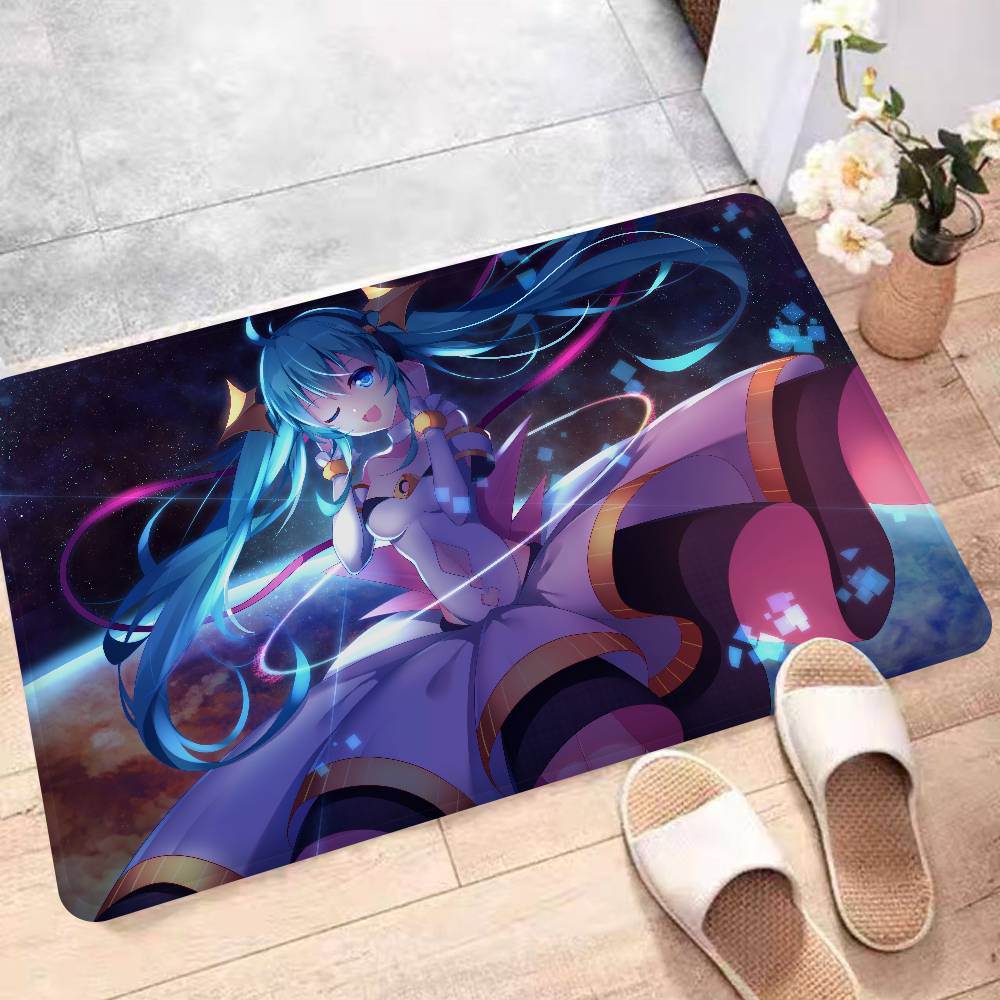 Musik H-Hatsune M-Miku Fußmatte Rutschfest Waschraummatte Waschraumdeko Balkon Kind Wohnzimmer Haushaltsteppiche