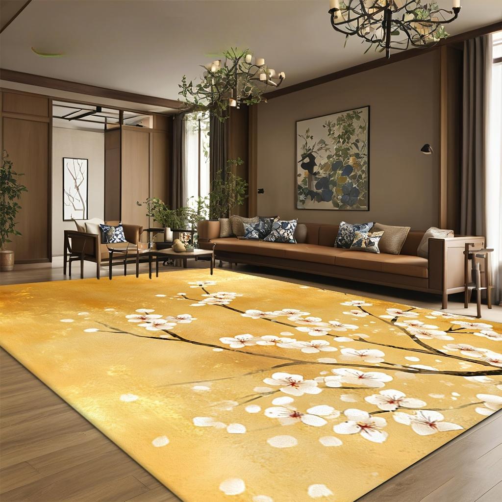 Chinesischer Stil Pflaumenblüte Einfache Wohnzimmer Dekor Teppich Haus Schlafzimmer Garderobe Große Teppiche Rutschfeste Sofa Stuhl Bodenmatte