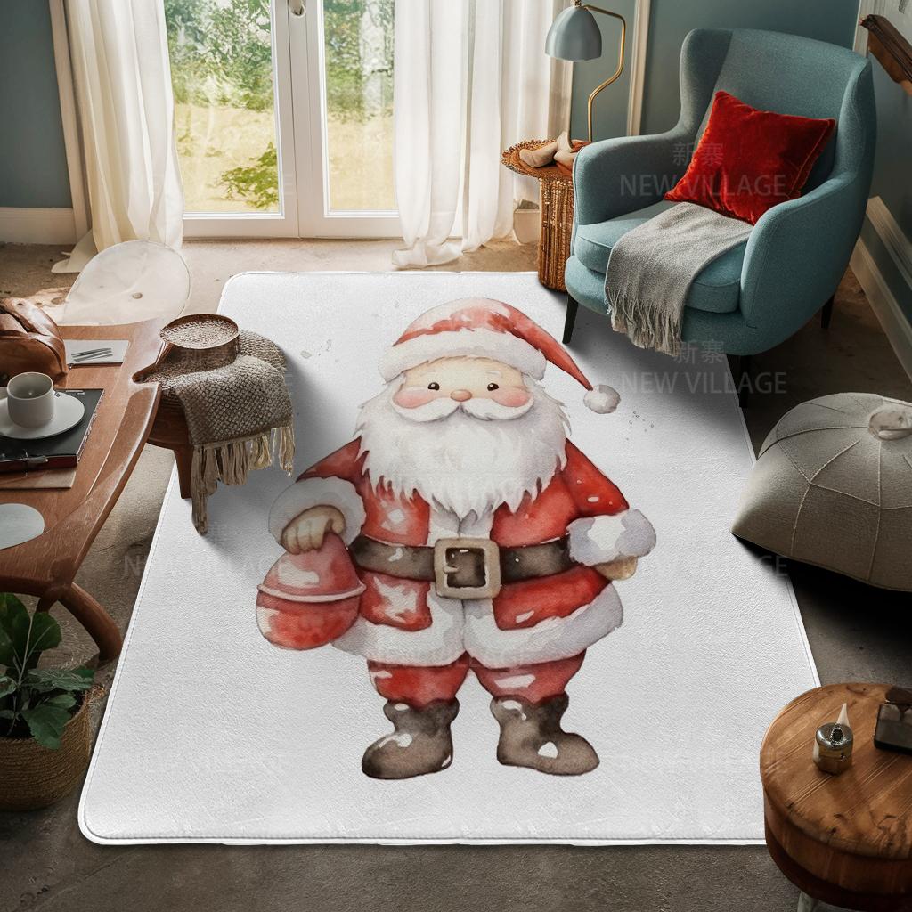 House Entrance Carpet Home Door Mat Living Room Bath Foot Bathroom Non-slip Water Absorption Rugs Bath Merry Christmas Winter