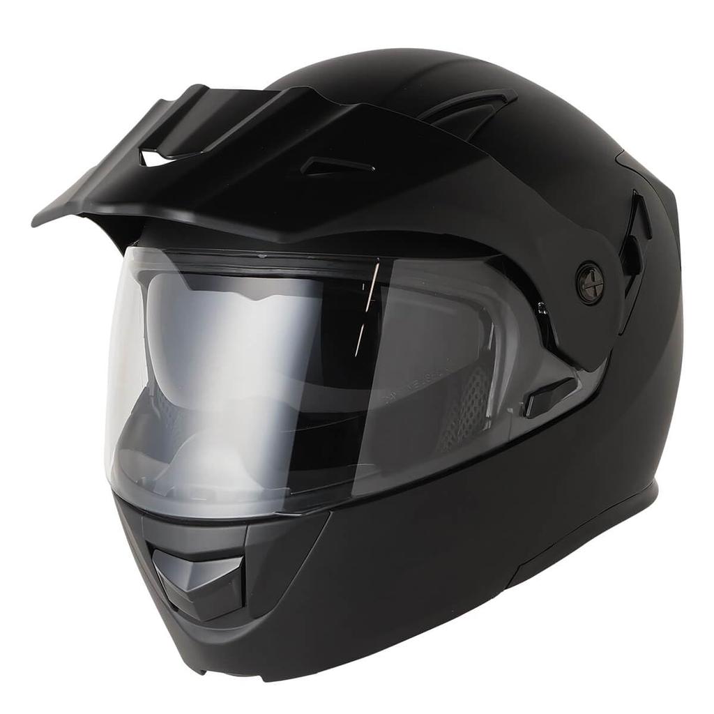 Motorcycle Modular Full Free Size Matte Black Helmet, Helmet, Face, Off-Road, Adventure, ADV, Motard, ISN21501, (approx. 57-60cm),