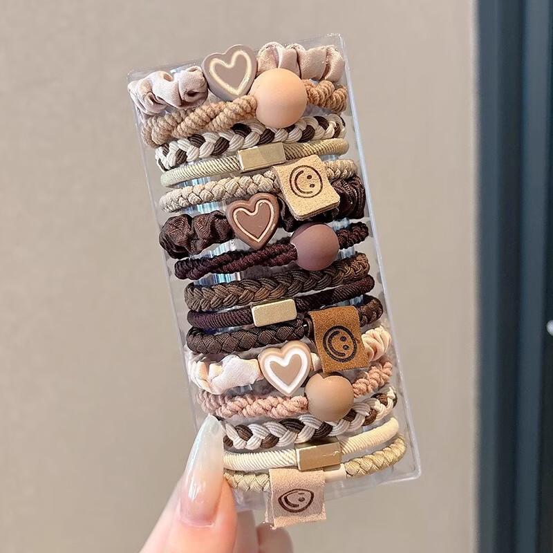 Glamsky High Elastic Hair Ties with Storage Jar