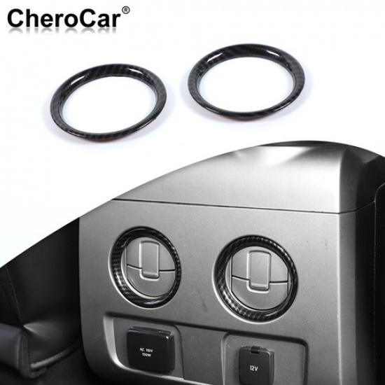 Rear Air Conditioner Vent Outlet Trim Cover Carbon Fiber For Ford F150 2009-14