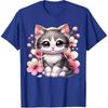 Cute Cat with Cherry Blossoms Cat T-Shirt