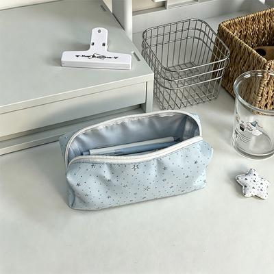 Multi-functional Star Polka Dot Storage Bag Large Capacity Zipper Design Pencil Case Stationery Bag Students