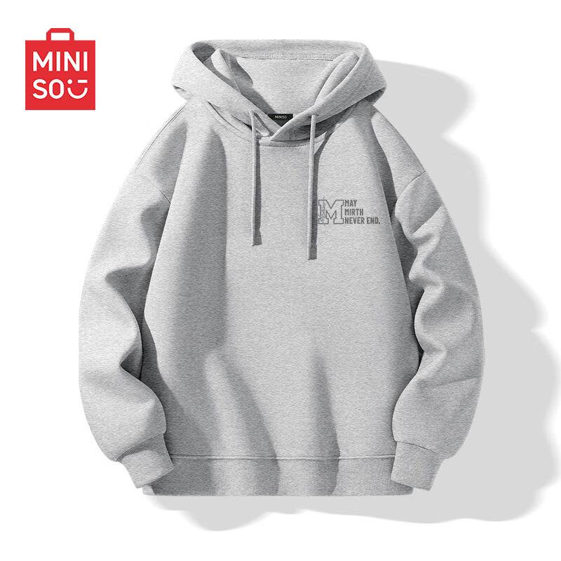 MINISO Men's Heavyweight Loose Fit Hooded Sweatshirt