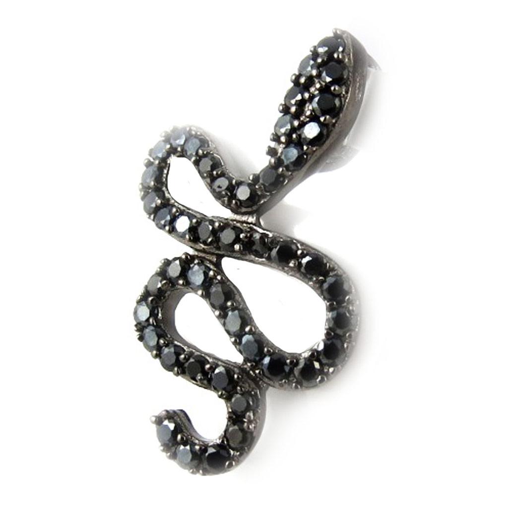 Les Trésors De Lily [K9546] - Silberanhänger 'Tentation' schwarz (rhodiniert) - 17x25 mm
