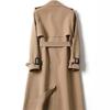 Trench Coat da Donna Primavera Autunno Coreano Lungo Elegante Doppiopetto Khaki Giacca a Vento Streetwear