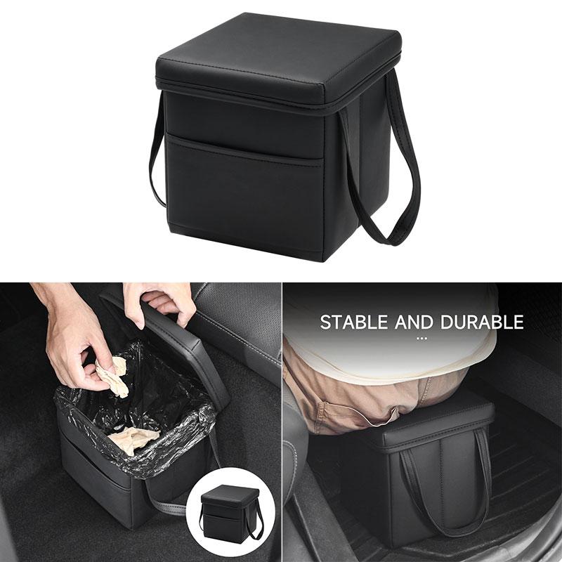 Foldable Car Handbag Holder PU Storage Box Bag Cargo Tools Tidying Package Tool Auto Trunk Organizer Box Can Be Used As a Chair