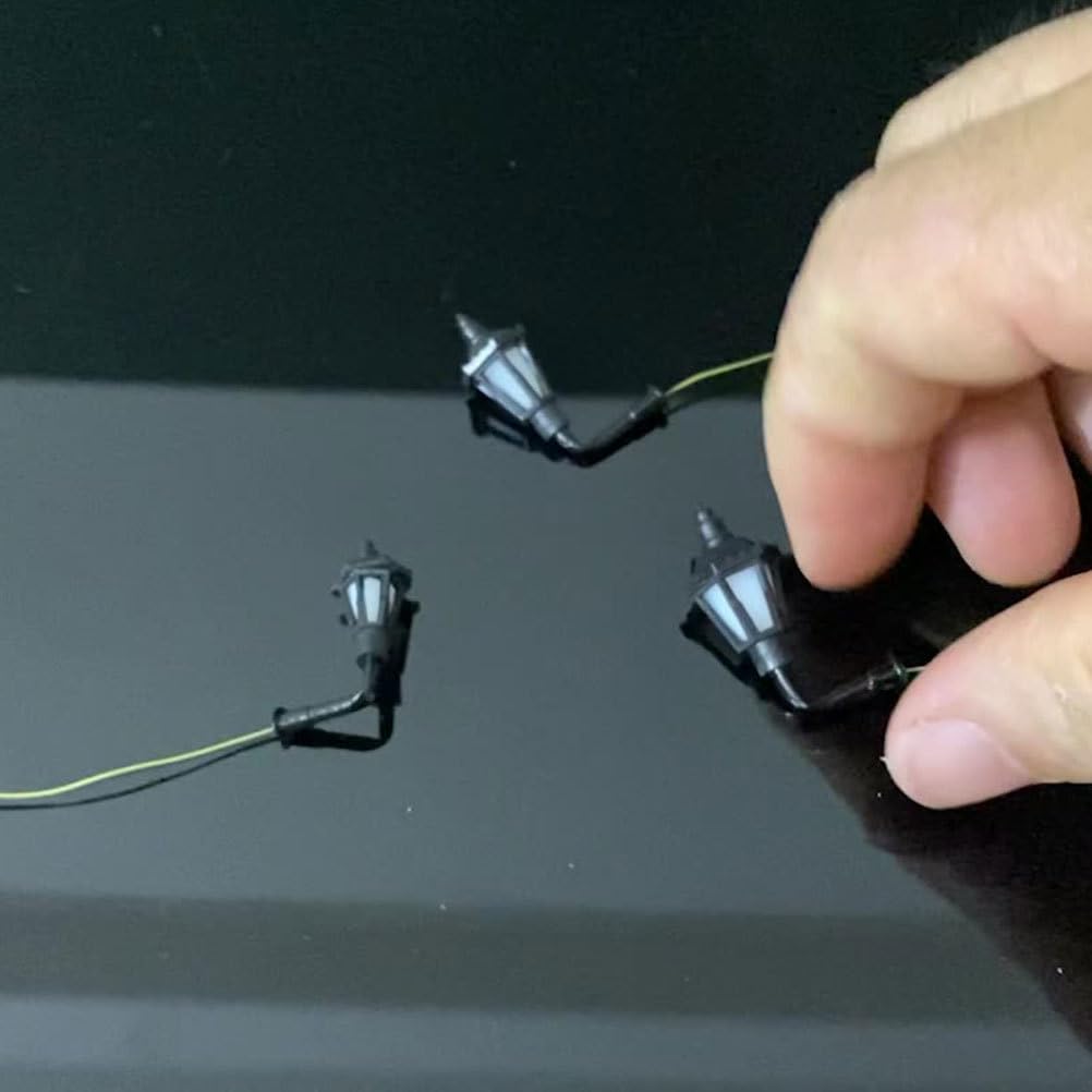 INOOMP Miniature Wall Lights, Wall Lamp Models, Set of 10, LED Lights, Warm White, Dollhouse Scenery, Decoration, Compact Size, DIY Materials