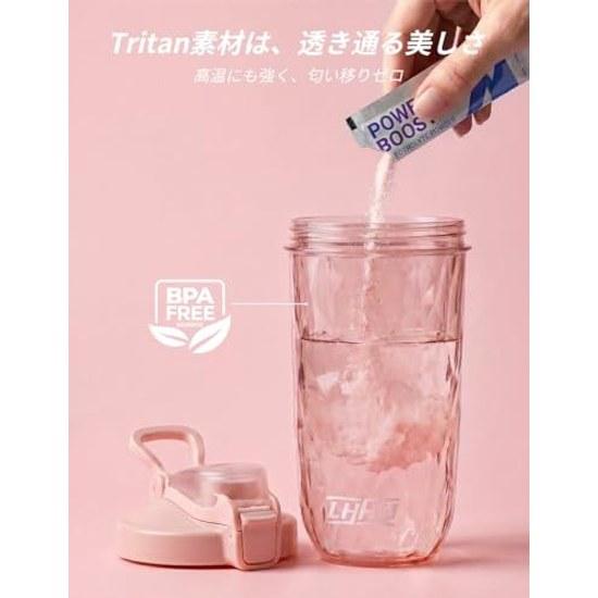 Rohanway (LHHW) Protein Shaker BPA-free made Tritan making shakes - 500ml full capacity 650ml (Pink)