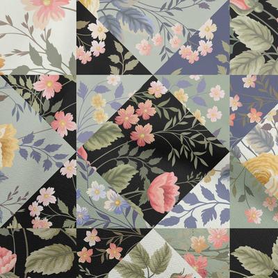 Cotton Flex Black Fabric Florals Dress Material Fabric Print Fabric By The Yard 40 Inch