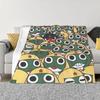 Anime Keroro Koce Kratowe Pokrowiec na Sofę Polarowy Drukowany Kreskówkowy Kolaż Lekkie Cienkie Koce Narzuty na Sofę Sypialnię Dywan Kawałek