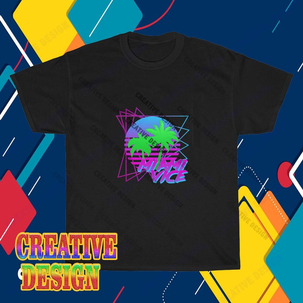 

New Miami Vice Logo 80 s TV Show T-Shirt Funny Size S to 5XL M