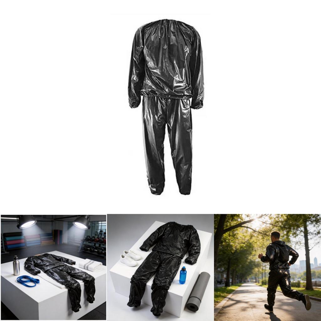 Schweißtreibender PVC-Sauna-Anzug Fitness-Outfit Unisex Für Laufen Und Fitnessstudio