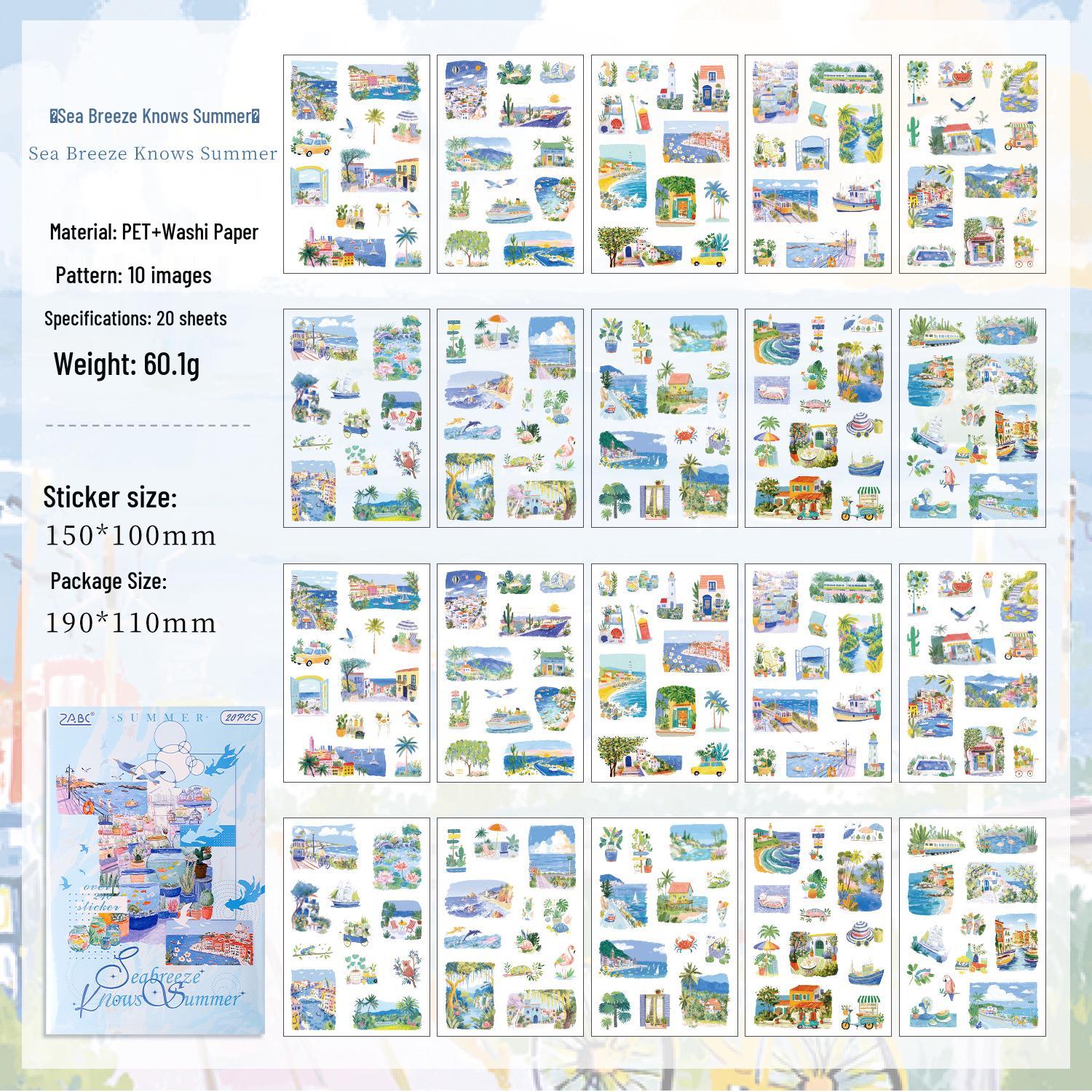 Yuezhen Four Seasons Die-cut PET Journal Stickers Book for Children