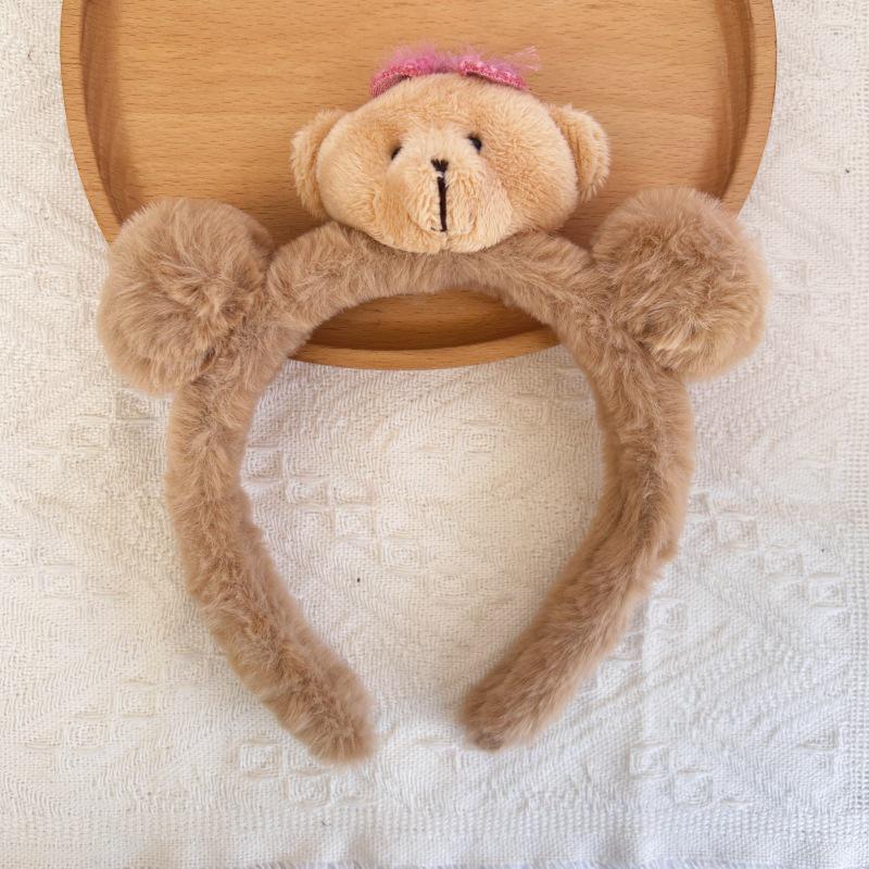 Cartoon Plush Headband: Cute Hair Accessory for Women & Kids, Perfect for Face Washing