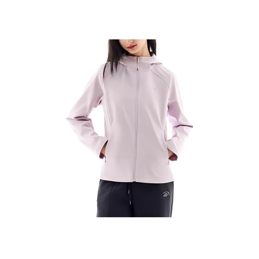 

Anta Однотонная куртка на молнии с капюшоном, удобная дышащая, повседневная, женские куртки Healing-Pink 962447605-2 XL