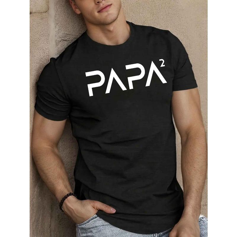 European Size Men'S Summer T-Shirt Top for Fathers of Two Children