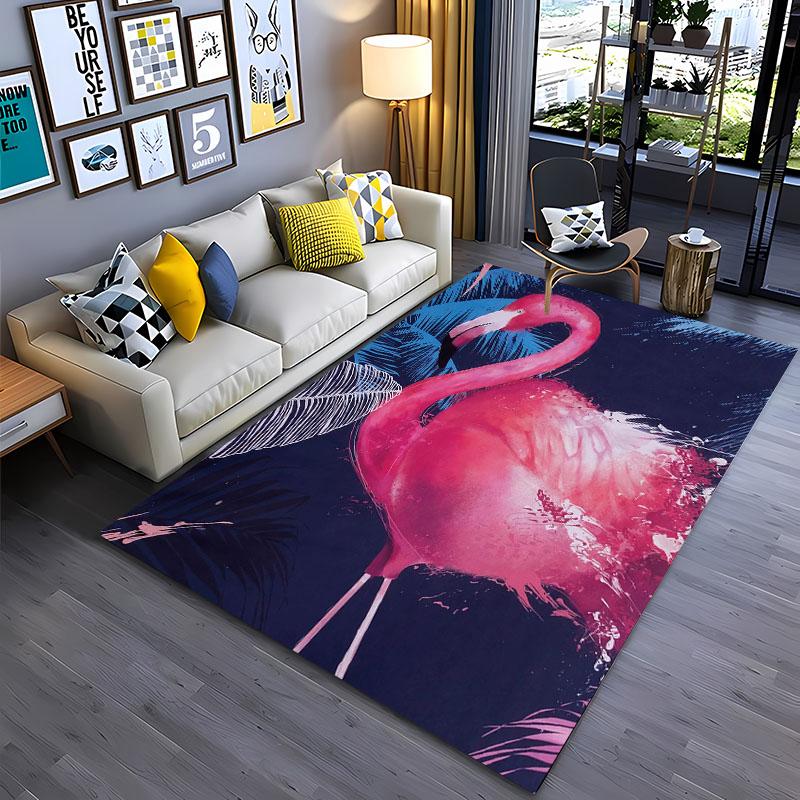 HD Printing Pink Flamingo Large Area Carpets for Home Living Room  Kids Bedroom Sofa Doormat Kitchen Floor Rugs Anti-slip  Decor