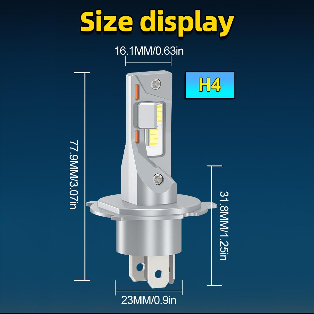 H4 9003 HB2 LED Car Motorcycle Headlight Bulb CSP Chips High Low Beam Motorbike Headlamp Single Copper Tube