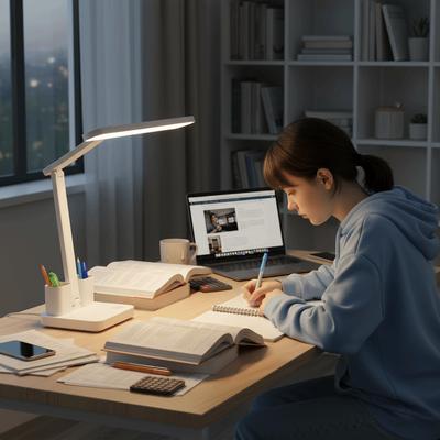 3 Levels Dimmable LED Desk Lamp Touch Control No Battery Dimmable Table Lamp Foldable Design USB Plug Desk Lamp Student Study