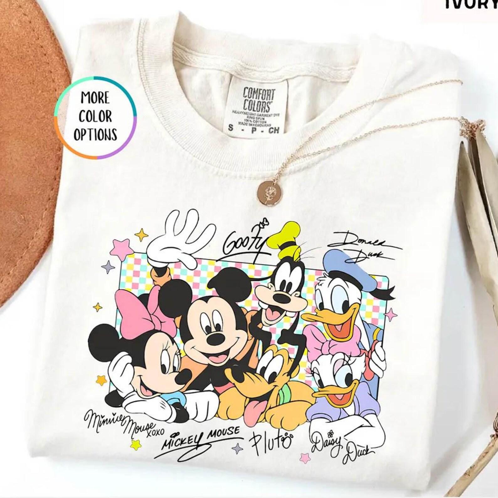 Comfort Colors® Retro Mickey and Friends Signatures Shirt, Magic Kingdom, Disney Characters, Mickey and Co Shirt, Disney Trip Shirt, WDW Tee S