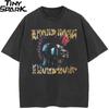 Hip Hop Faded Black TShirt Streetwear Funny Skull Vintage Graphic T Shirt Printed Men Tshirt  Cotton Tops Tees Hipster