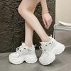 Women's Dad Shoes 2025 New Summer Breathable Mesh High Top Boost Sports Shoes Thick Bottom Heightening Net Surface Shoes