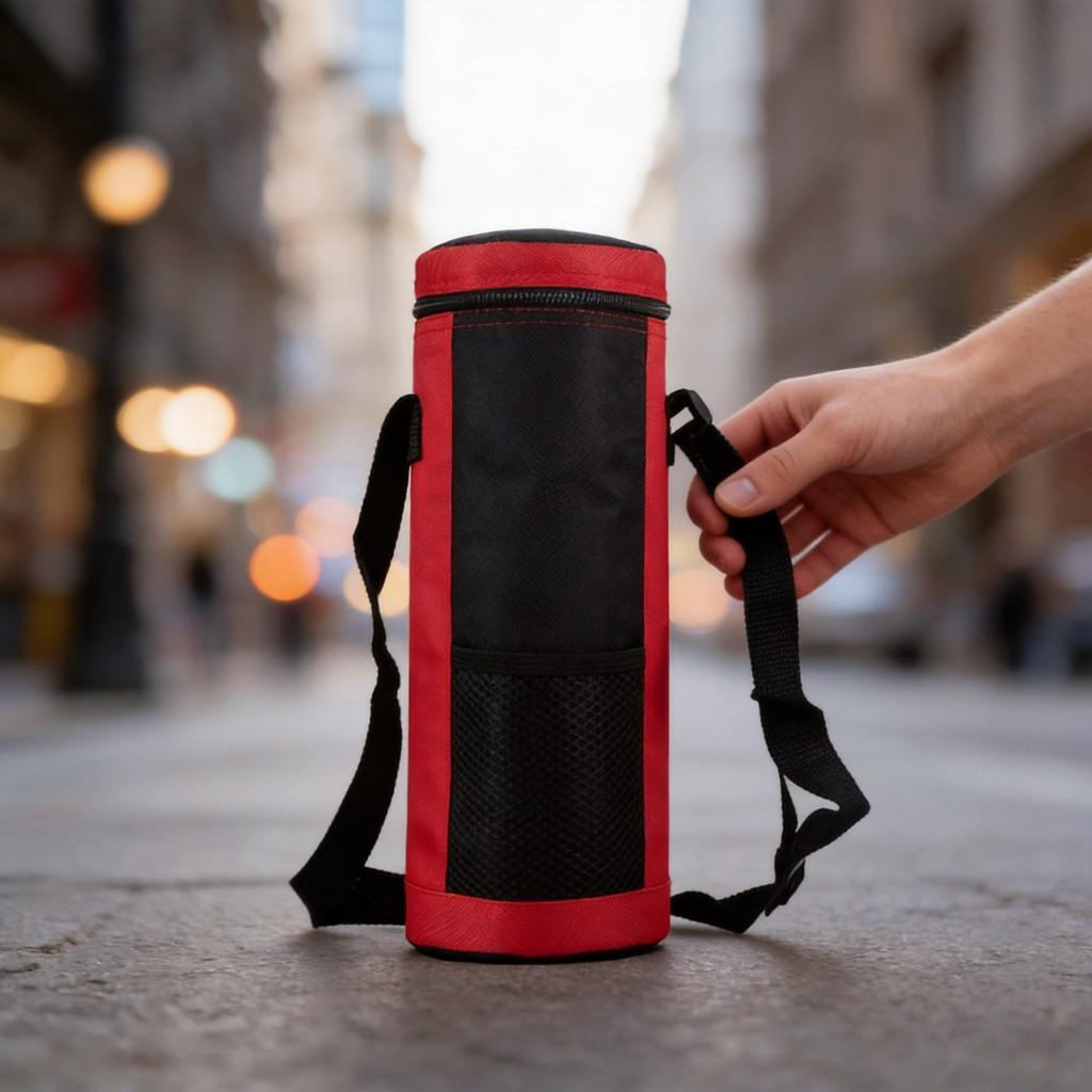 2l Isolierte Wasserflaschentasche mit Tragegurt für Outdoor-Reisen und Camping