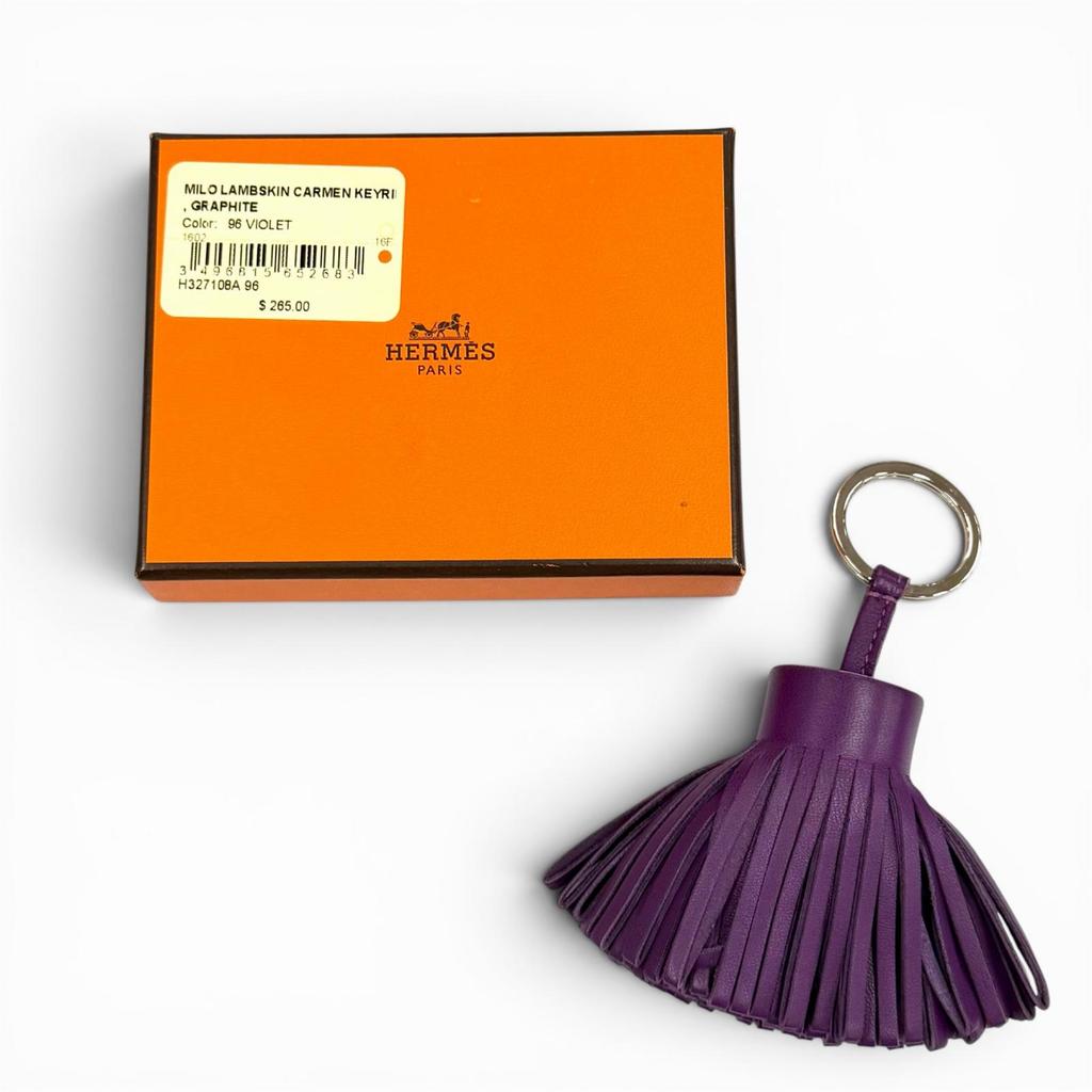 Great HERMES Bag charm Carmen Tassel leather leather Women Used