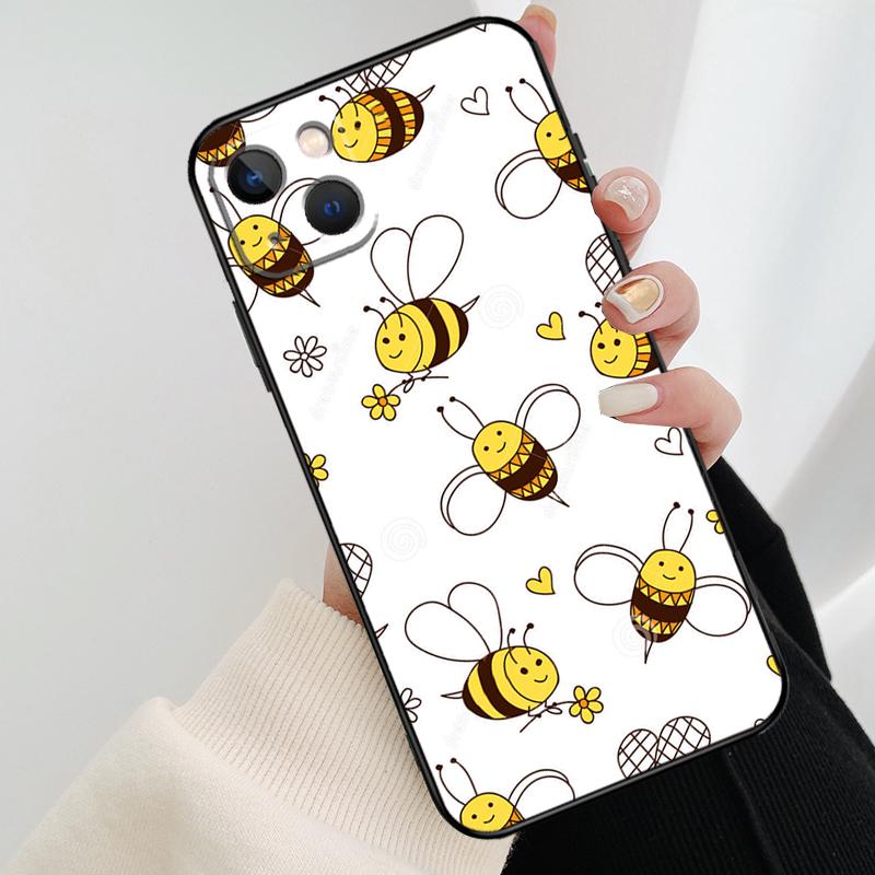 Bee Bumblebee Pattern Phone Case For iPhone 13 14 Pro Max 11 14 Pro Max 12 14 Pro Max mini 6 7 8 Plus SE 2020 Soft Cover