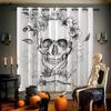 Skull Rose Curtains Retro Tricky Dark Ins Secret Room Bar Bedroom Halloween Christmas Holiday Decoration Curtains 2PCS