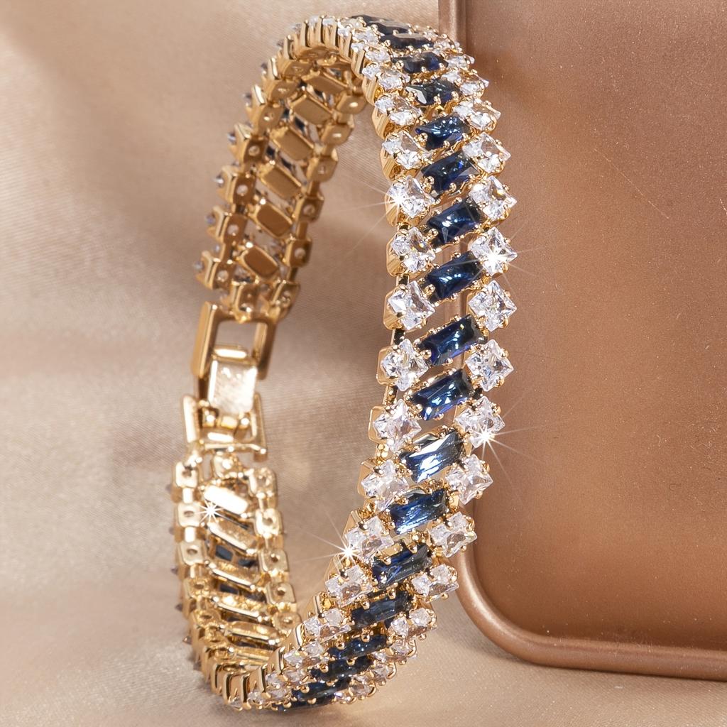 1PZ Bracciale Orologio Moda da Donna, Gioiello a Catena Geometrico Lussuoso Elegante
