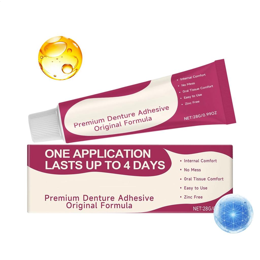 Denture Adhesive Glue For Dentures Gentle Secure Long Hold Airtight Seal Partials Adhesive Strength Denture Glue Cream