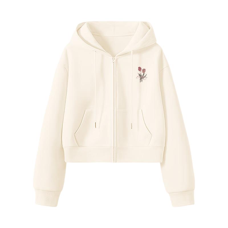 Baleno Women s Hooded Tulip Print Cardigan Sweatshirt XL