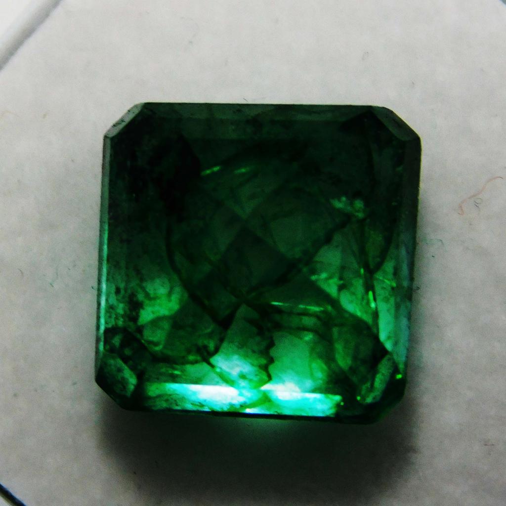 Natural Green Emerald Loose Gemstone 10 ct Square Cut Colombian for Jewelry Making and Crafts