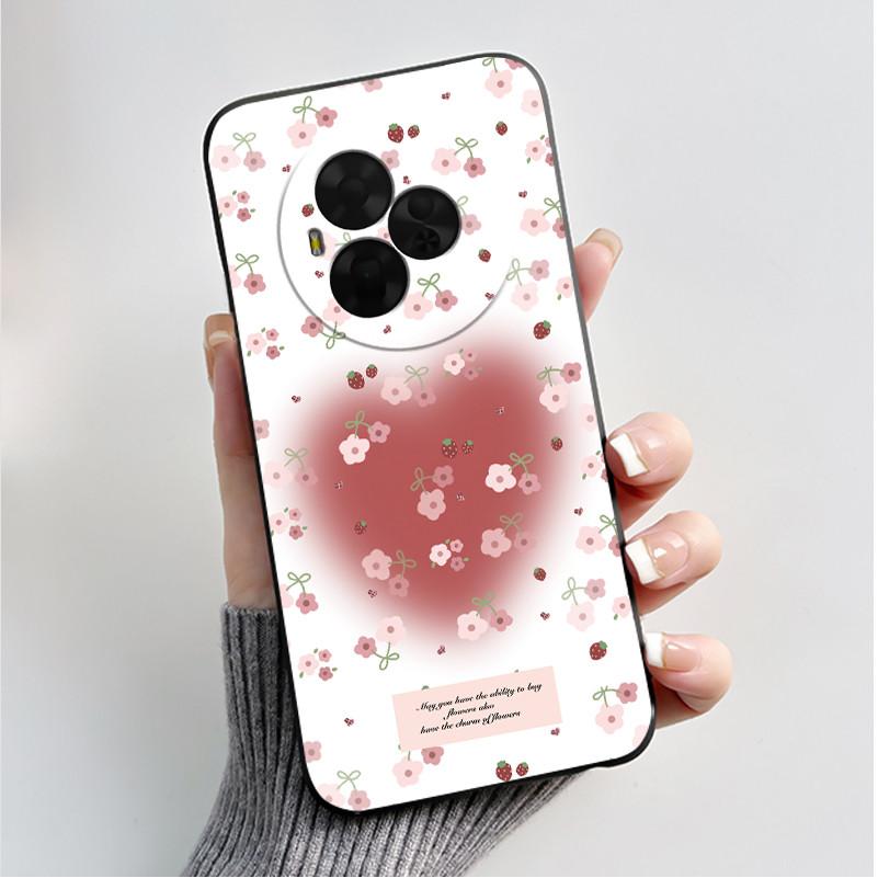 Printing Pattern Case For TCL Nxtpaper 60 Ultra Soft Silicone Black Shell Cover Cute Flower Cartoon Casing