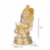Lord Ganesha Idol Gold & Silber Murti für Glück & Erfolg Heimdeko & Geschenke (3.4x3.4x7cm)