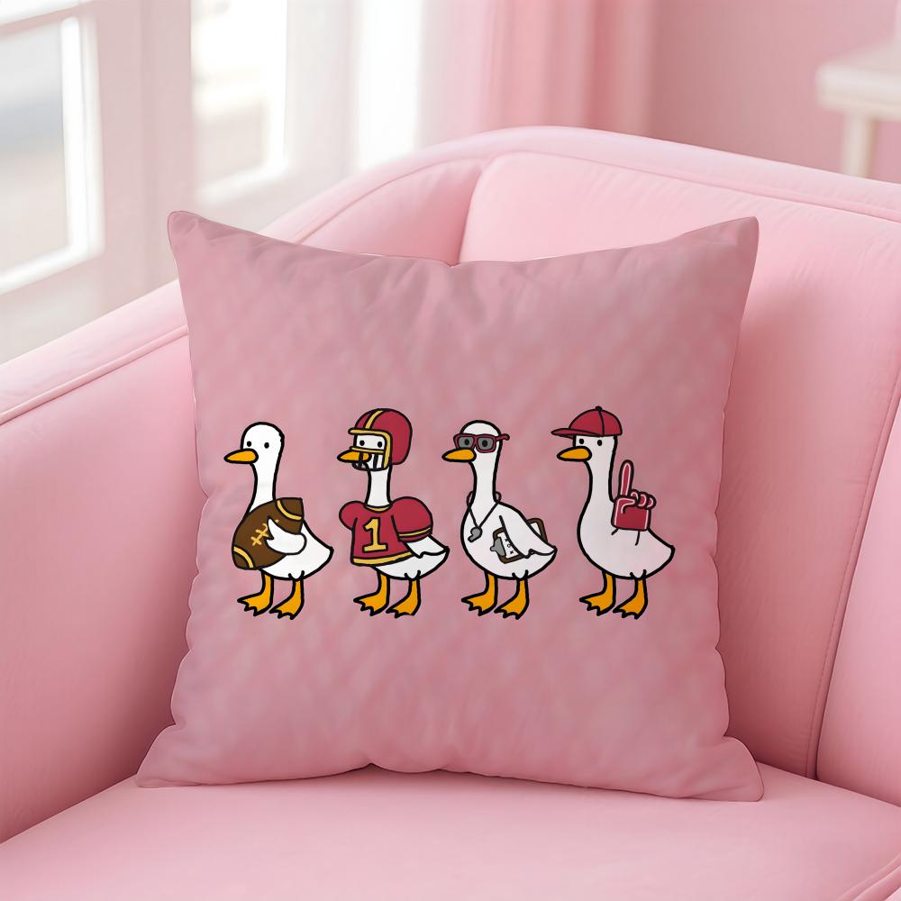 Cute Cartoon Funny Duckes Cushion Cover Pillow Case Soft Skin Friendly Fabric Concealed Zipper