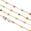 1Meter Copper Chain Enamel Daisy Flower Beaded Charm Paper Clip Chains for DIY Handmade Jewelry Making Necklace Bracelet